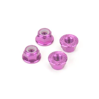 M4 Alloy Serrated Nyloc Nuts - various colours- 4pcs - Image 4